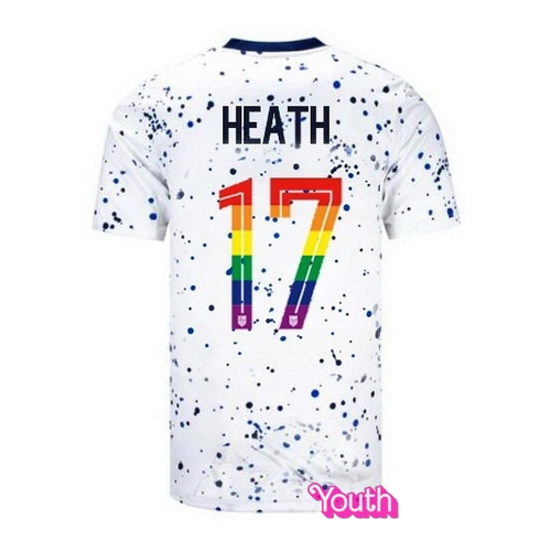 Tobin Heath 2023/24 White USA Rainbow Youth Jersey