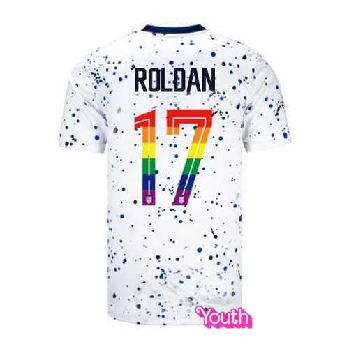 Cristian Roldan 2023/24 White USA Rainbow Youth Jersey