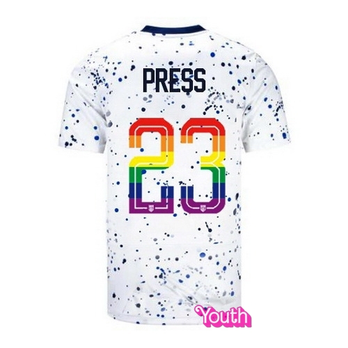 Christen Press 2023/24 White USA Rainbow Youth Jersey