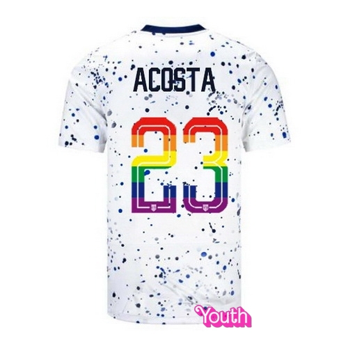 Kellyn Acosta 2023/24 White USA Rainbow Youth Jersey