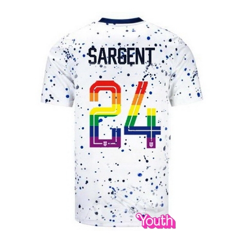 Josh Sargent 2023/24 White USA Rainbow Youth Jersey