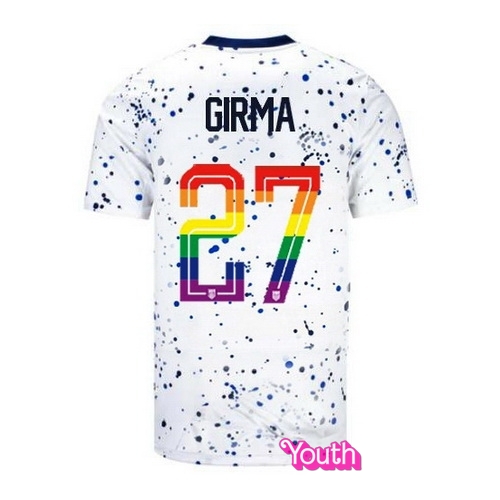 Naomi Girma 2023/24 White USA Rainbow Youth Jersey