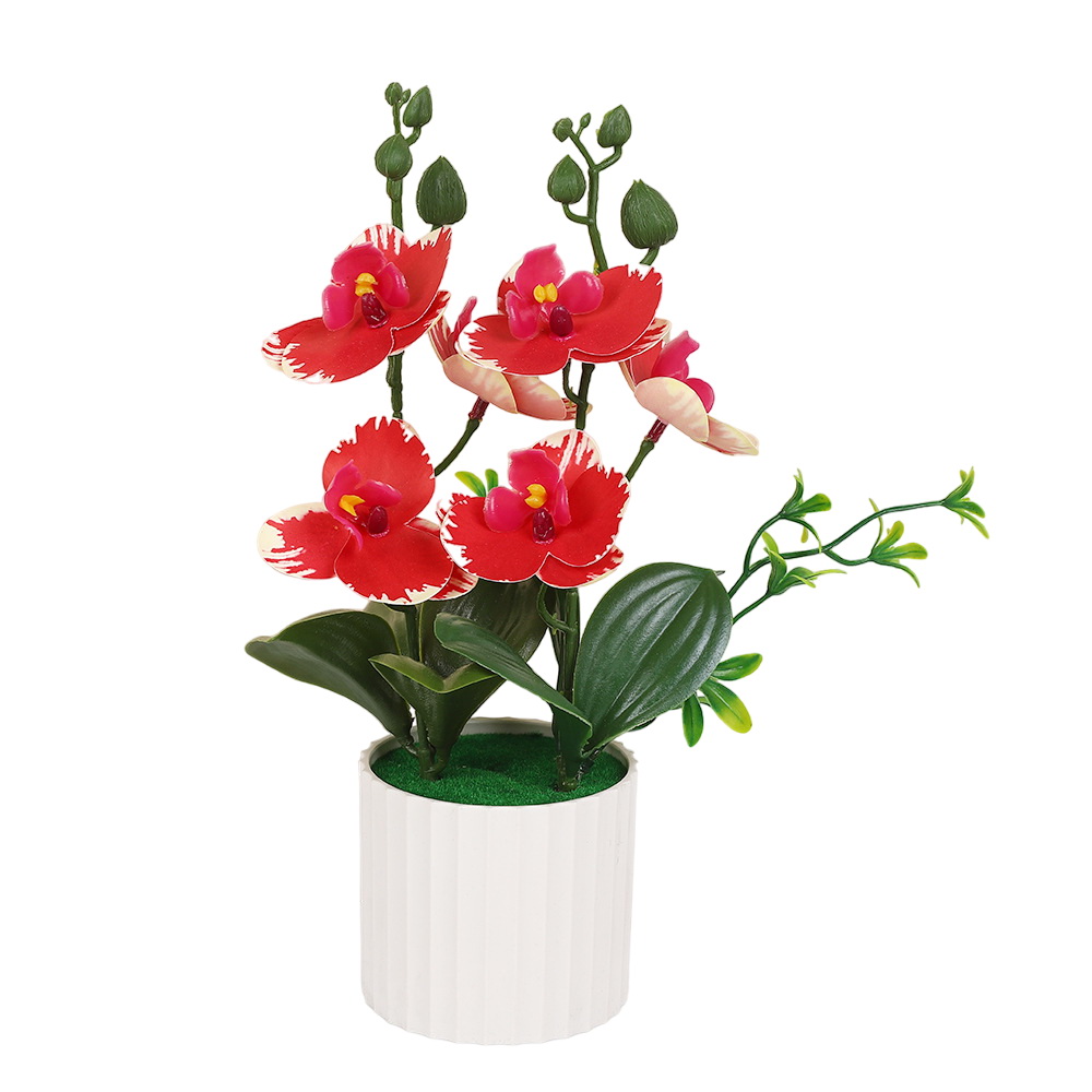 Red Moth Orchid Artificial Flowers for Garden Vase Decor