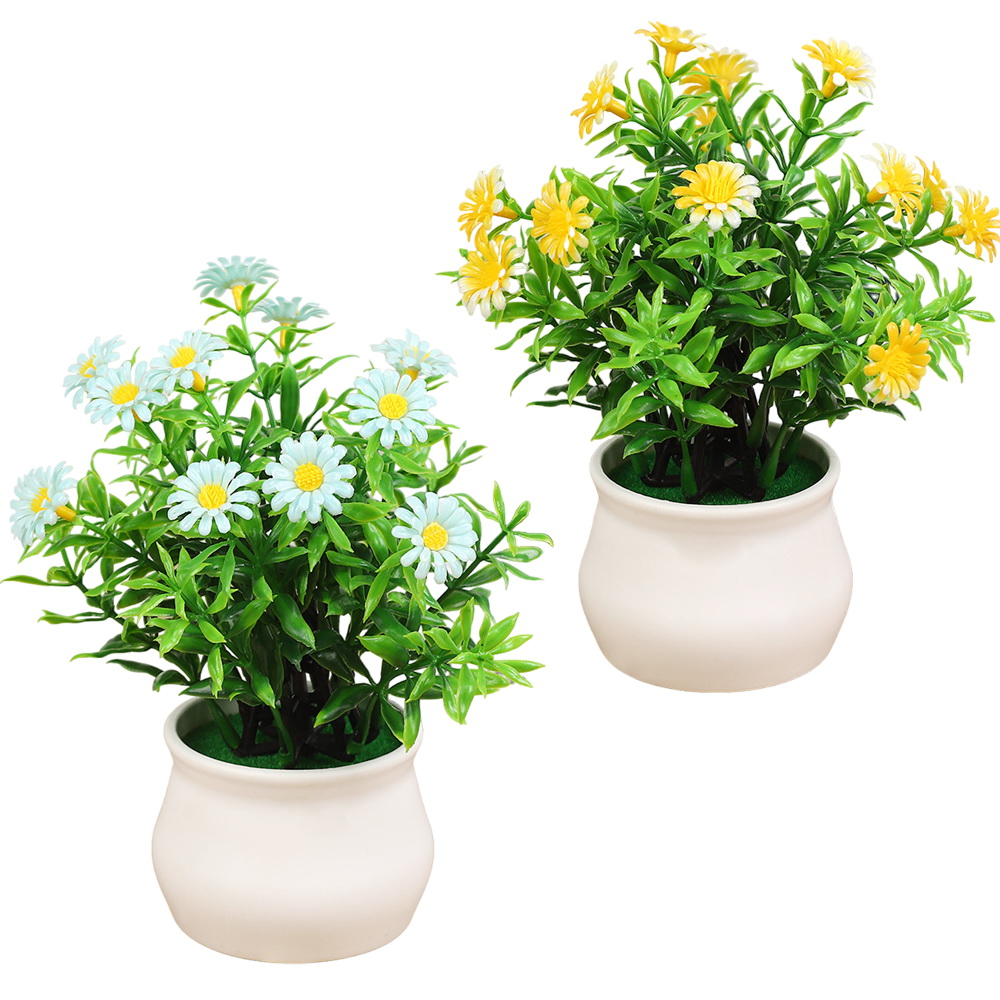 White Yellow Daisy Artificial Flowers Small Sunflowers