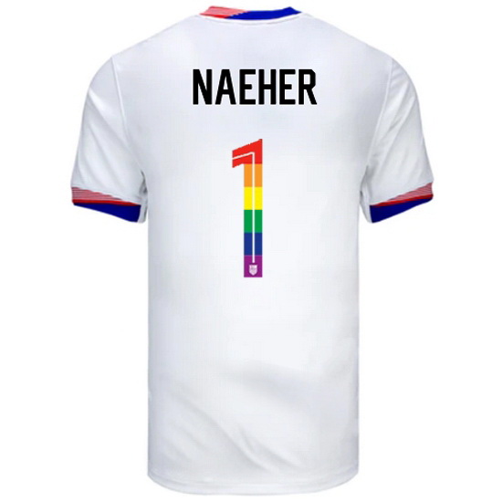 Alyssa Naeher 2024/25 White USA Rainbow Men's Jersey