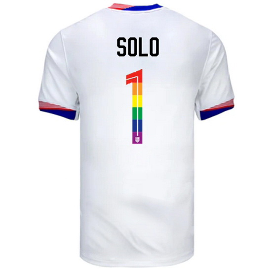 Hope Solo 2024/25 White USA Rainbow Men's Jersey