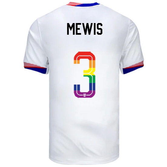 Samantha Mewis 2024/25 White USA Rainbow Men's Jersey