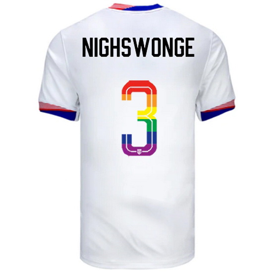 Jenna Nighswonger 2024/25 White USA Rainbow Men's Jersey