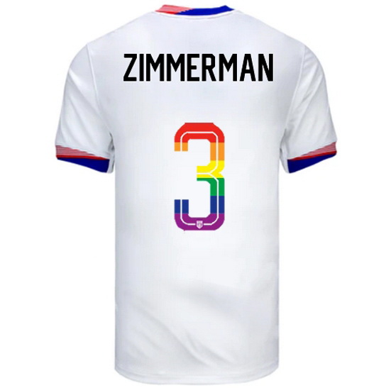 Walker Zimmerman 2024/25 White USA Rainbow Men's Jersey