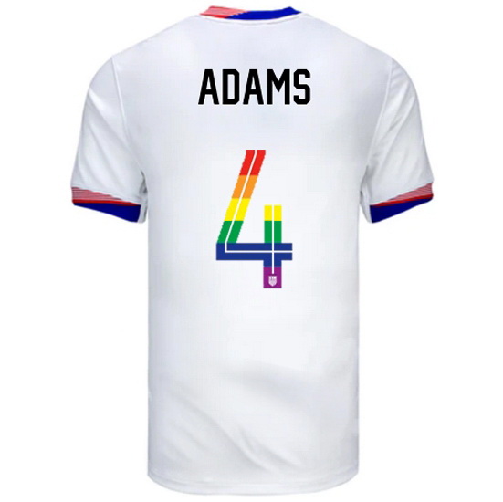 Tyler Adams 2024/25 White USA Rainbow Men's Jersey