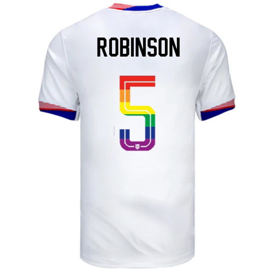 Antonee Robinson 2024/25 White USA Rainbow Men's Jersey