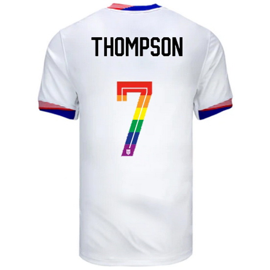 Alyssa Thompson 2024/25 White USA Rainbow Men's Jersey