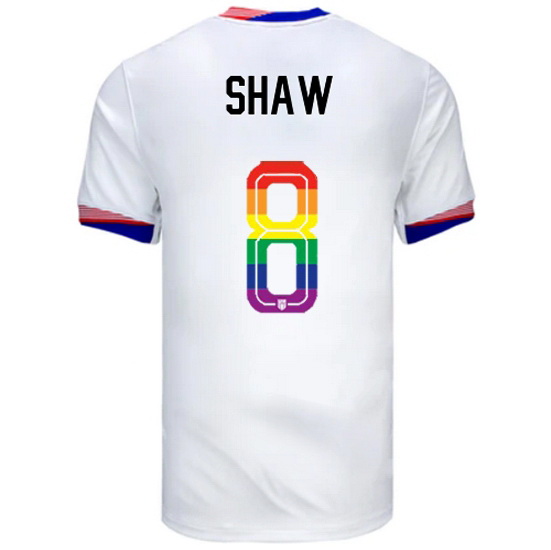 Jaedyn Shaw 2024/25 White USA Rainbow Men's Jersey