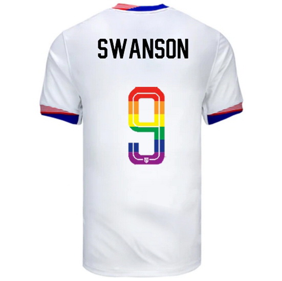 Mallory Swanson 2024/25 White USA Rainbow Men's Jersey