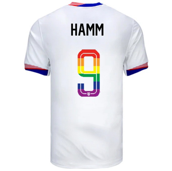 Mia Hamm 2024/25 White USA Rainbow Men's Jersey