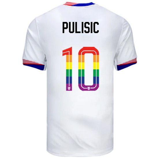 Christian Pulisic 2024/25 White USA Rainbow Men's Jersey