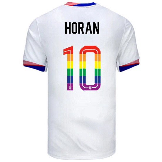 Lindsey Horan 2024/25 White USA Rainbow Men's Jersey