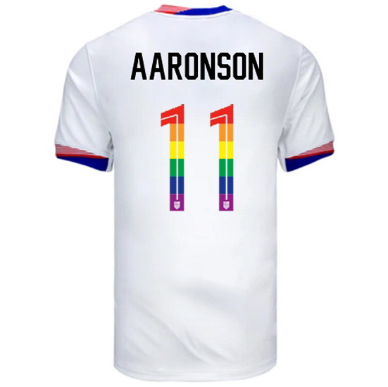 Brenden Aaronson 2024/25 White USA Rainbow Men's Jersey