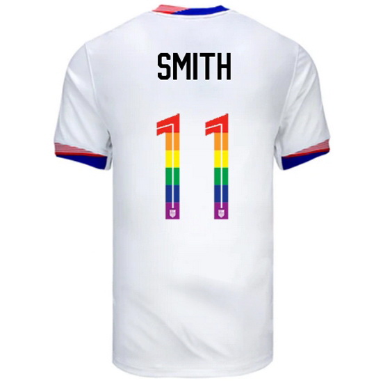 Sophia Smith 2024/25 White USA Rainbow Men's Jersey