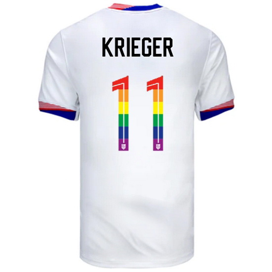 Ali Krieger 2024/25 White USA Rainbow Men's Jersey