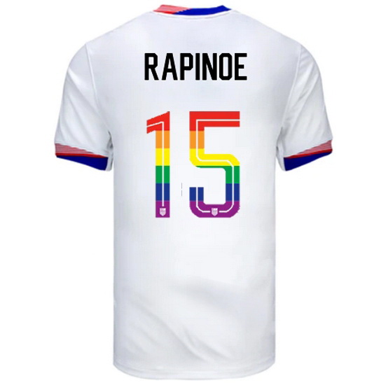 Megan Rapinoe 2024/25 White USA Rainbow Men's Jersey