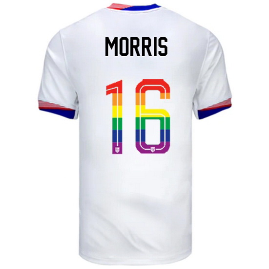 Jordan Morris 2024/25 White USA Rainbow Men's Jersey