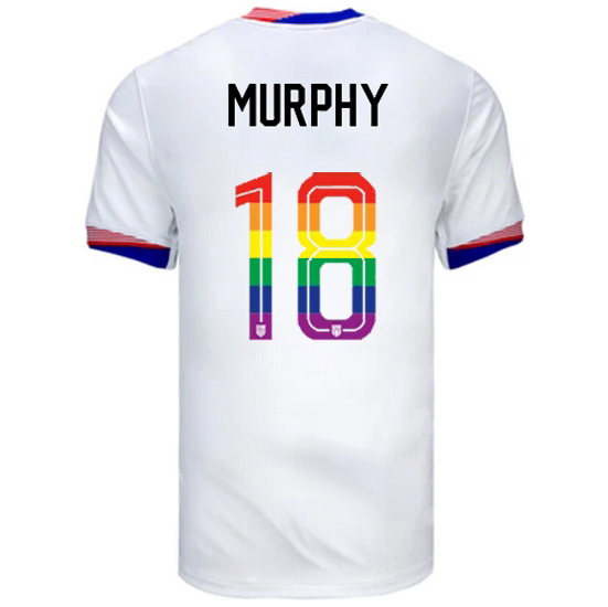 Casey Murphy 2024/25 White USA Rainbow Men's Jersey