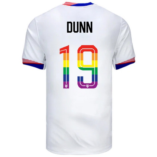 Crystal Dunn 2024/25 White USA Rainbow Men's Jersey