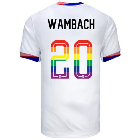 Abby Wambach 2024/25 White USA Rainbow Men's Jersey