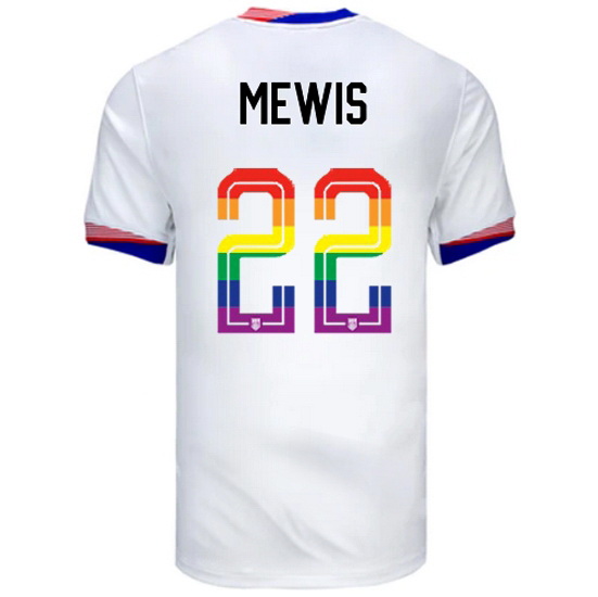 Kristie Mewis 2024/25 White USA Rainbow Men's Jersey