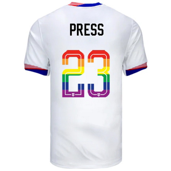 Christen Press 2024/25 White USA Rainbow Men's Jersey