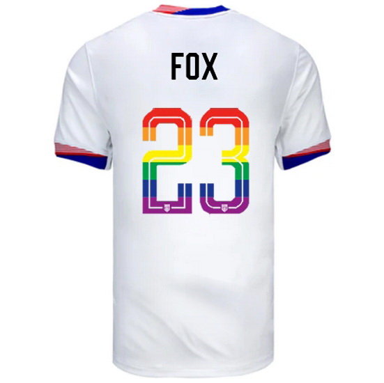 Emily Fox 2024/25 White USA Rainbow Men's Jersey