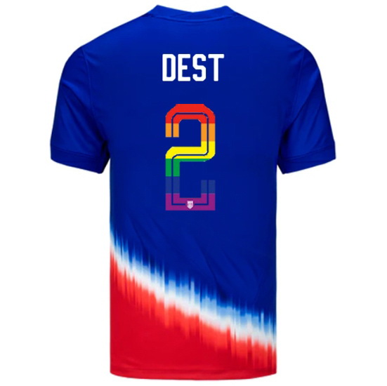 Sergino Dest 2024/25 Royal USA Rainbow Men's Jersey