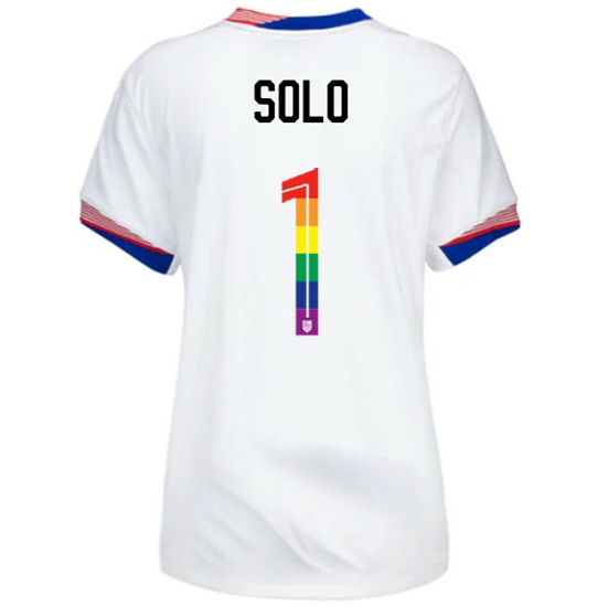 Hope Solo 2024/25 White USA Rainbow Women's Jersey