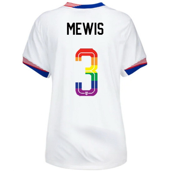 Samantha Mewis 2024/25 White USA Rainbow Women's Jersey