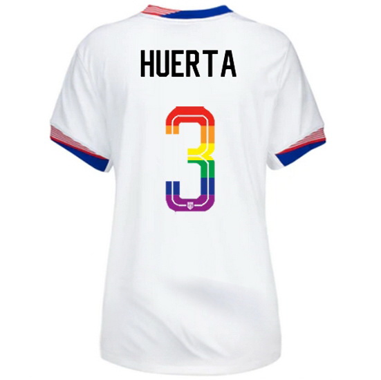 Sofia Huerta 2024/25 White USA Rainbow Women's Jersey