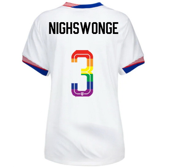 Jenna Nighswonger 2024/25 White USA Rainbow Women's Jersey