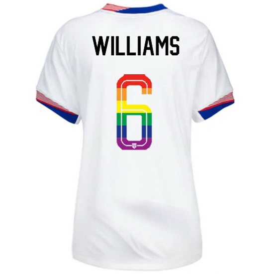 Lynn Williams 2024/25 White USA Rainbow Women's Jersey