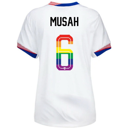 Yunus Musah 2024/25 White USA Rainbow Women's Jersey