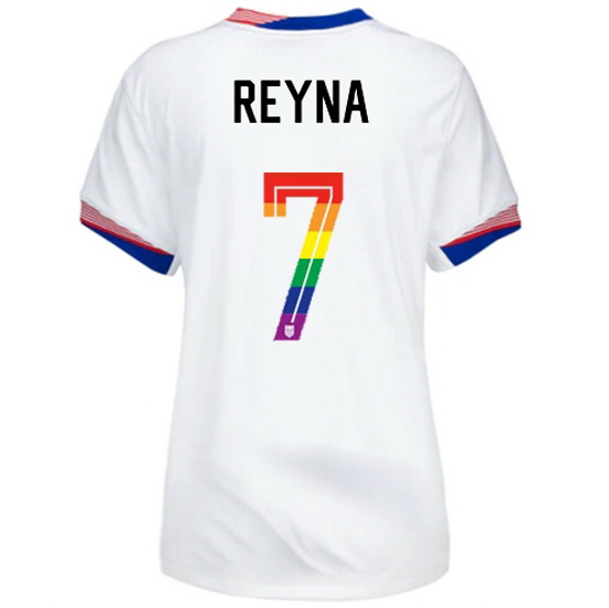 Giovanni Reyna 2024/25 White USA Rainbow Women's Jersey