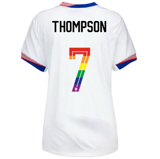 Alyssa Thompson 2024/25 White USA Rainbow Women's Jersey