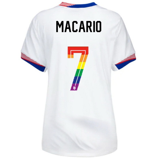 Catarina Macario 2024/25 White USA Rainbow Women's Jersey