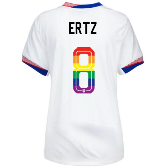 Julie Ertz 2024/25 White USA Rainbow Women's Jersey