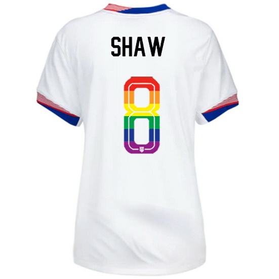 Jaedyn Shaw 2024/25 White USA Rainbow Women's Jersey