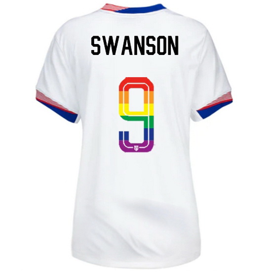 Mallory Swanson 2024/25 White USA Rainbow Women's Jersey