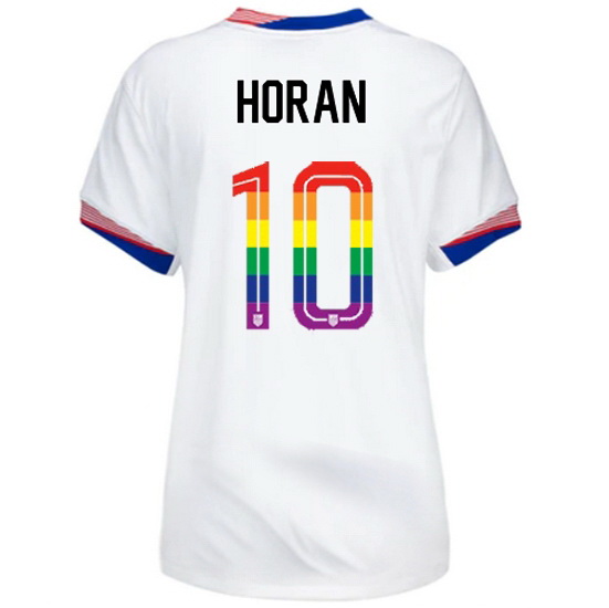 Lindsey Horan 2024/25 White USA Rainbow Women's Jersey