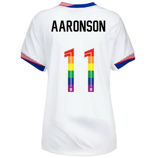 Brenden Aaronson 2024/25 White USA Rainbow Women's Jersey