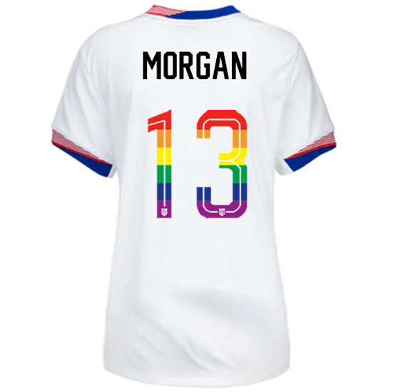 Alex Morgan 2024/25 White USA Rainbow Women's Jersey