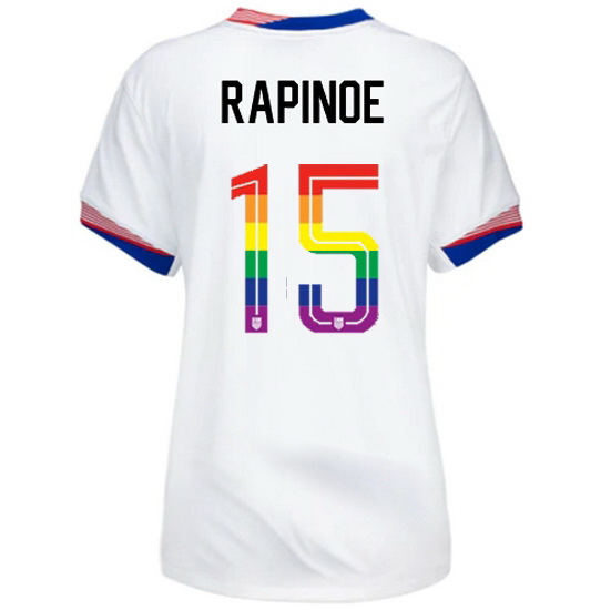 Megan Rapinoe 2024/25 White USA Rainbow Women's Jersey