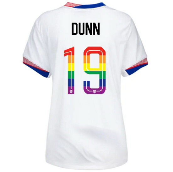 Crystal Dunn 2024/25 White USA Rainbow Women's Jersey